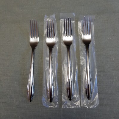 4-Lenox Sculpt Salad Fork 18/10 Stainless Steel Set of 4 NEW!