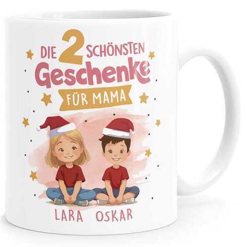 Tasse Weihnachten Geschenk Mama Oma personalisiert 1 2 3 4 Kinder Enkelkinder - 第 8/19 張圖片
