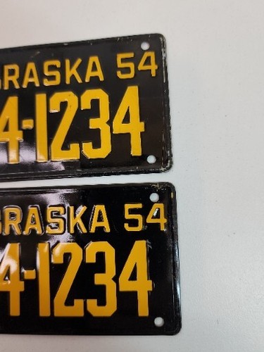 Vintage Collectible Pair of 1954 Nebraska Mini License Plates 94-1234 Bicycle - Picture 6 of 7