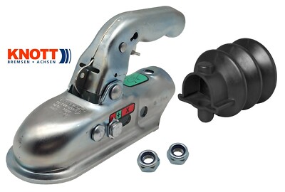 KNOTT KK14-B bis 1400kg Kugelkupplung Ø45mm rund 2x M12 mit Muttern + FALTENBALG