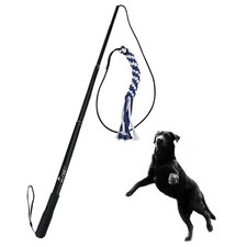 Flirt Pole for Dogs, Interactive Teaser Wand with 1 Fleece Rope Toy for Chase