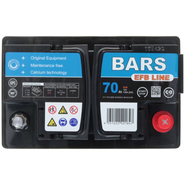 Bars EFB 70Ah 720A Autobatterie Start / Stopp Automatik Starterbatterie