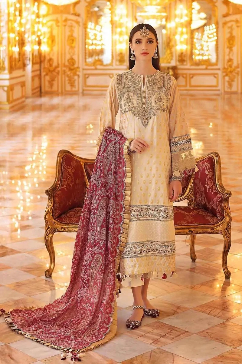 Gul Ahmed 3PC Unstitched Jacquard Embroidered Suit PRW 22005 eBay