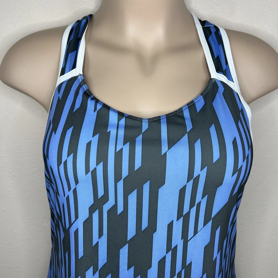 XL 码北欧田径蓝色黑色无袖几何运动运动服 — 第 4/4 张图片