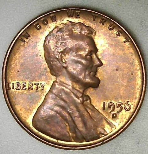 1956-D  1C Lincoln Wheat Cent UNC R/B 24uu0217-1