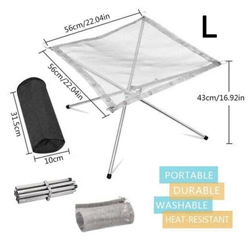 Stainless Steel Foldable Outdoor Fire Pit Rack For Camping BBQ Campfire Bonfire - Picture 8 of 15
