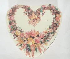 Vintage Collector Tin, Heart Shaped, Roses, Creative Concepts, 1989