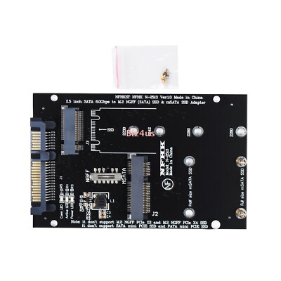 New 2 in 1 mSATA to SATA NGFF M.2 to SATA3 SSD Converter Adapter Card US SHIP
