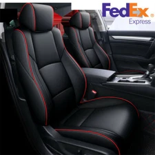 PU Leather Front+Rear Car Seat Covers Full Surrounded For Honda Accord 2018-2021