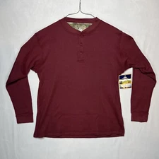 Men Size Medium Northern Valley Maroon Pullover Thermal Shirt Outdoor Hunting