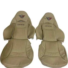 Chevy C5 Synthetic Leather Sports Seat Covers In Beige Oak Foan Colour 1997-2004