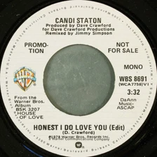 Candi Staton - Honest I Do Love You (Edit) 1978 7", Mono, Promo Warner Bros. Rec
