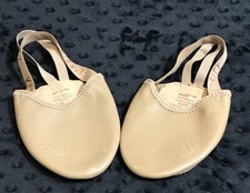Varsity 360 Half Sole Leather Tan Dance Jazz Shoes Double Strap Womens Large