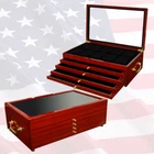 Oak Display Box for 50 Certified Slabbed Coins