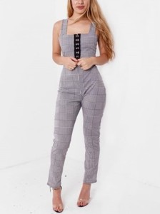 grey check jumpsuit