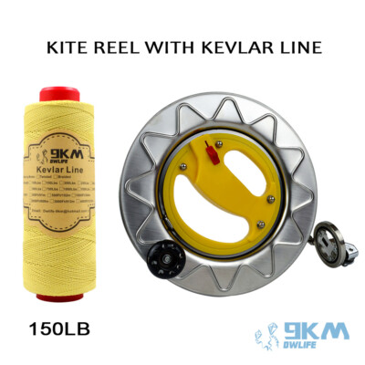 9KM 10'' Stainless Steel Kite Reel Flying Tool WITH 150lb 1000ft Kite String