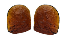 Vintage Rare 70s Blenko Amber Glacier Bookend...