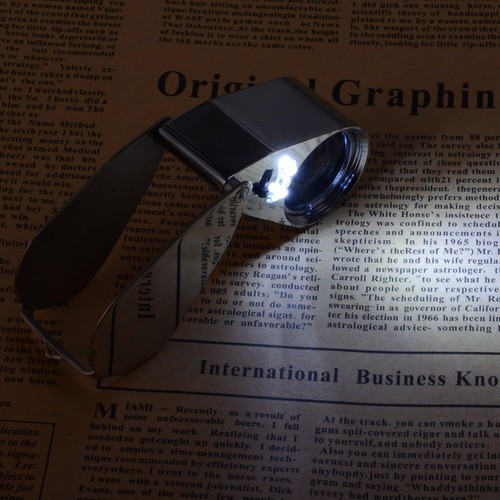 40X Full Metal Illuminated Jewelry Loop Magnifier Pocket Folding Magnifying Glas - Picture 8 of 8