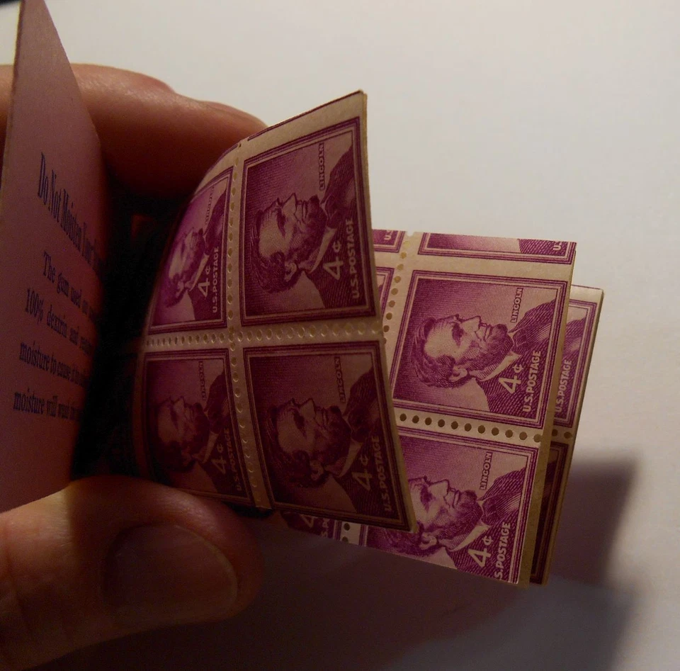 1958 Lincoln 4c BK109 (4 panes Sc 1036b) untagged miscut EFO complete - Image 4 of 4