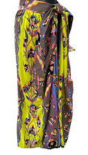Vintage psychedelic maxi skirt handmade wrap with tie handmade