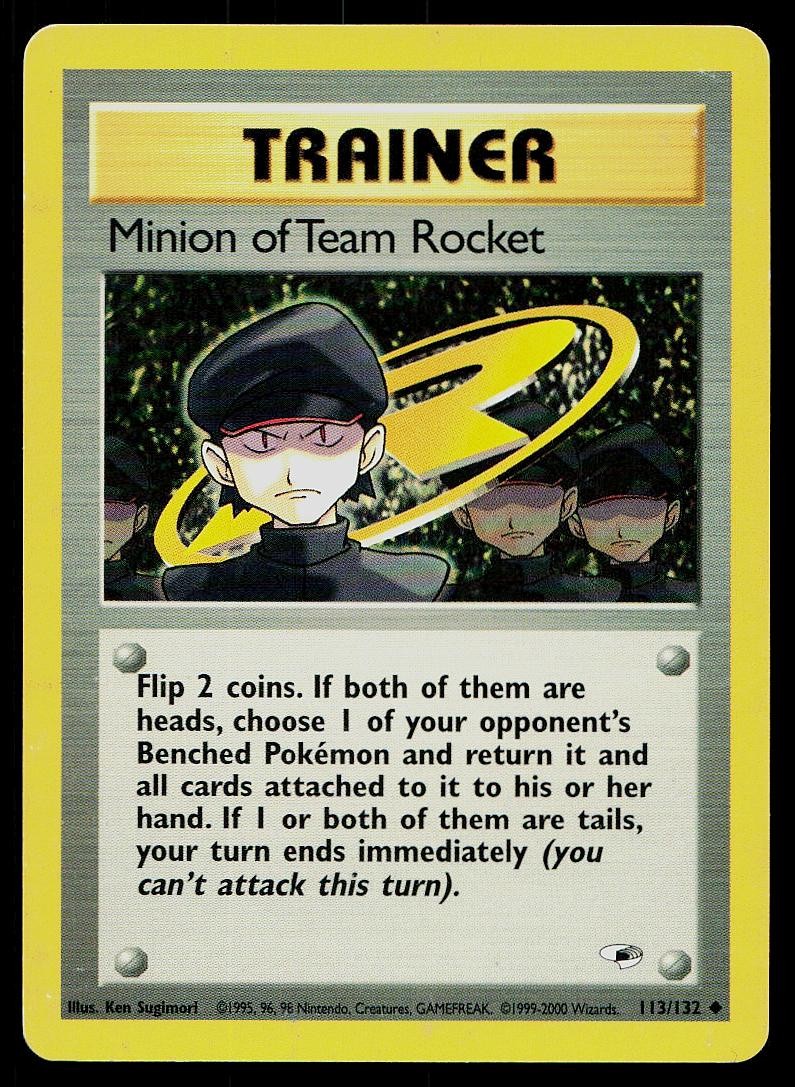 Pokemon Card Gym Heroes Minion of Team Rocket 113/132 Unlimited Uncommon