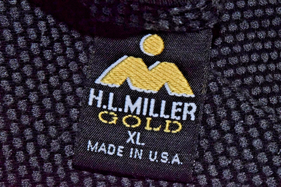 Camiseta De Colección HL Miller Dorada Talla XL 90s Gris Textura Tejido Panal Hecha en EE. UU. Foto 4 de 4