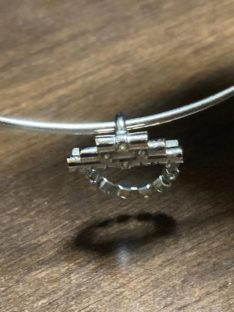 CELINE Collana Girocollo Argento Motivo Omega Ciondolo Strass Vintage