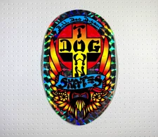 Dogtown Bulldog Design Prismatic Skateboard Sticker 4.2"