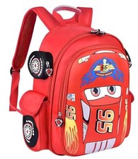 Kid Toddler Boys Girls Backpack Waterproof Cartoon Truck Car Child Snack Red