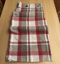 Coloroll Red & Grey Check Eyelet Lined Polyester Curtains 160 x 140cm