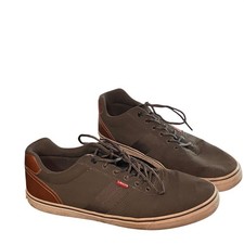Levi's Men's Size 13 Casual Sneakers Shoes Brown Leather Trim Lace Up