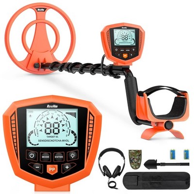 REEHM 10'' METAL DETECTOR ADULT KID 4 PROFESSIONAL MODES 9 TARGETS - ORANGE