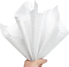 Tissue Paper Gift Bags 120 Sheets White 20" X 14" Glitter Wrapping Tissue Paper