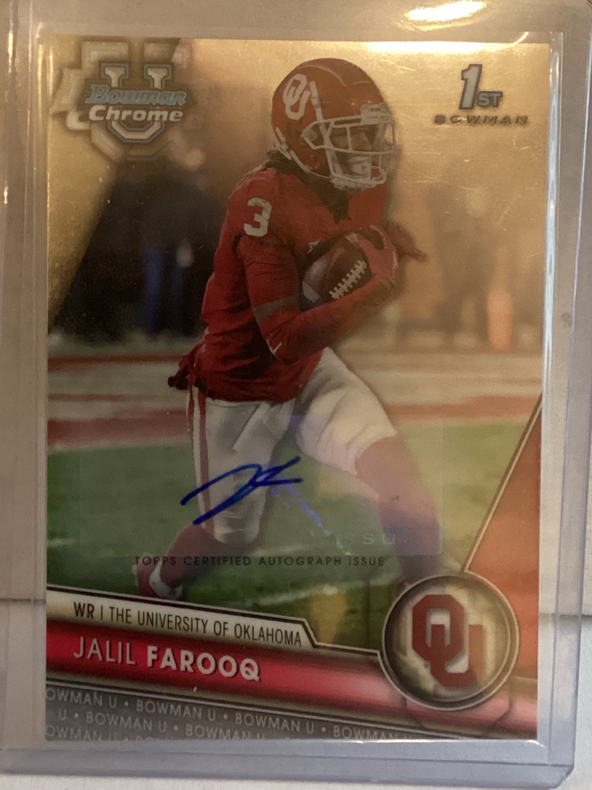 2023 Bowman University Chrome Jalil Farooq Auto Chrome Autographs #129 Card