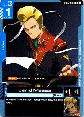 Jerid Messa Gundam TCG Dual Impact GD02 GD02-086 Uncommon PLAYSET