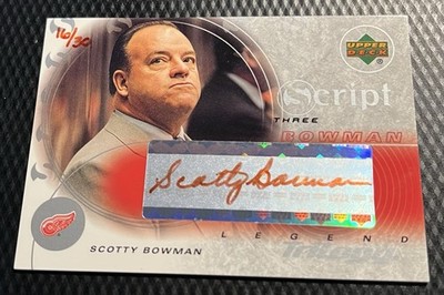 2005 Scotty Bowman Canadians Upper Deck 16/30 Ice Scripts Red Ink Autograph S3SB