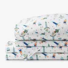 Company Kids Space Adventure Classic Cool Organic Cotton Percale Bed Sheet Set