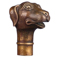 Antique Victorian Walking Stick handle with Bronze Fu foo Dog Head Walking Stick