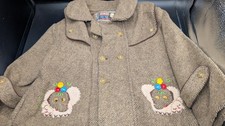 Vintage vintage Japanese Children's Brown Herringbone Wool Jacket Small