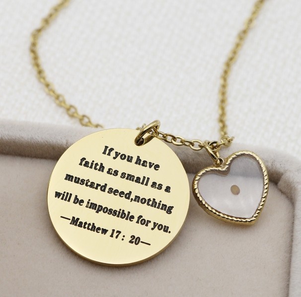 Edelstahl Halskette Christlich Bibelvers Geschenkidee Taufe Weihnachten