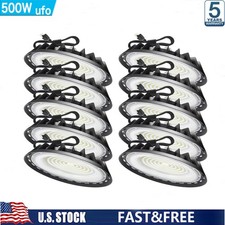 10 Pack 500W UFO Led High Bay Light Shop Industrial Commercial Factory Warehouse