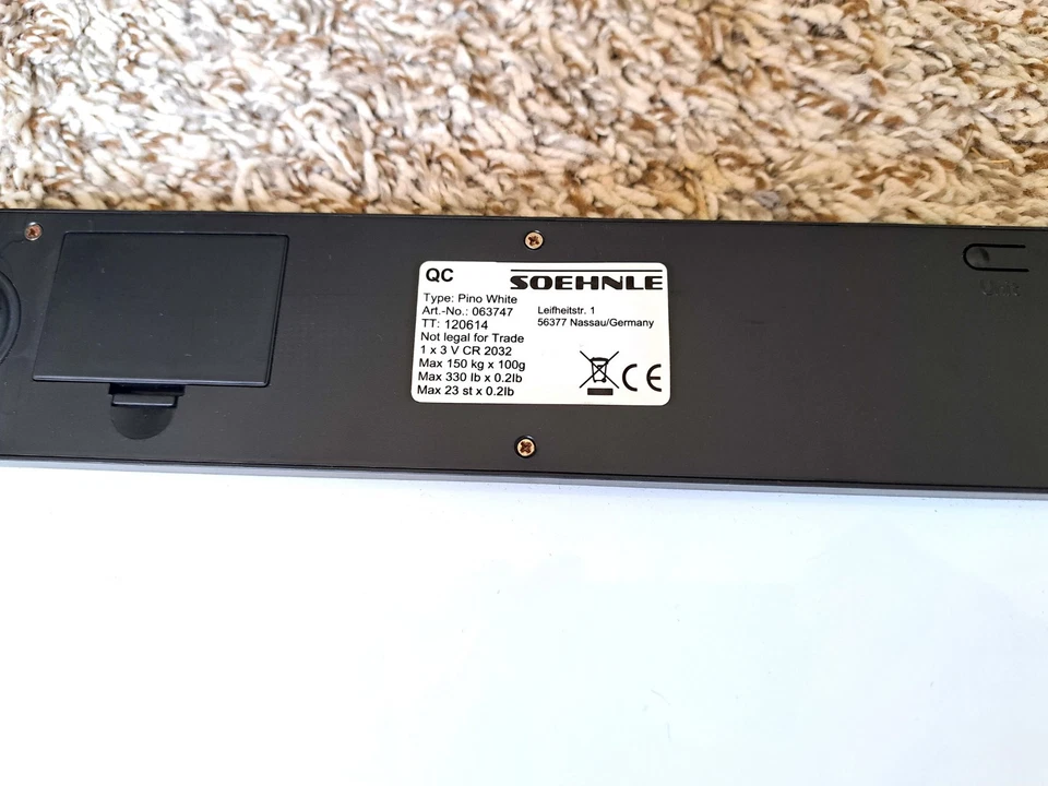 Soehnle German Made Digital Bathroom Scale - 330 oz max, white glass (kg, oz) - Image 4 of 4