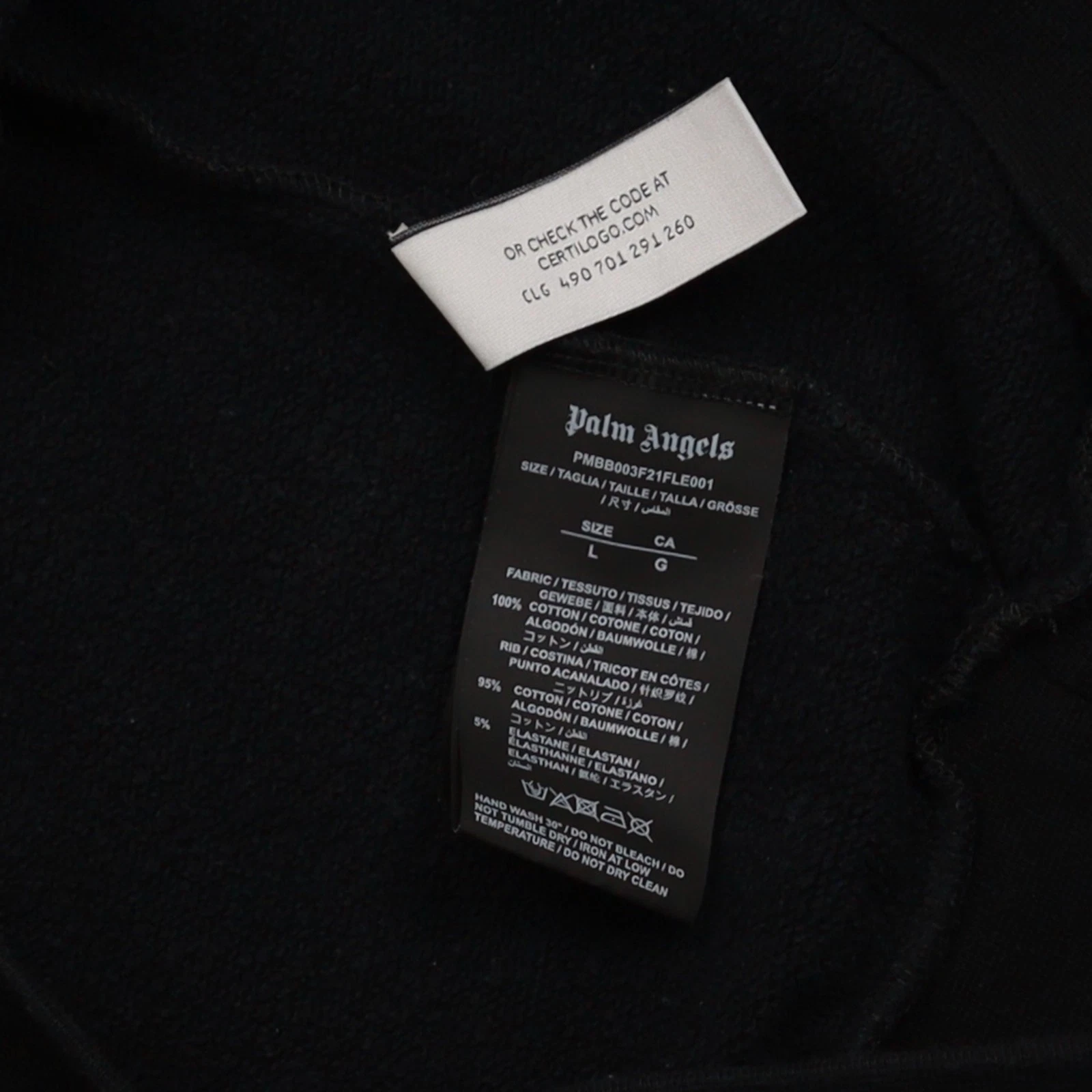 Felpa con cappuccio Palm Angels St Mortiz Heart taglia large nera