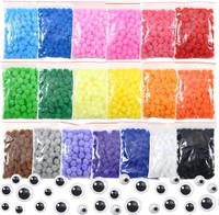 Toaob 2000 StüCk Bunte Pompons Zum Basteln 10Mm Filzkugeln Bunt Klein Pom Pom...