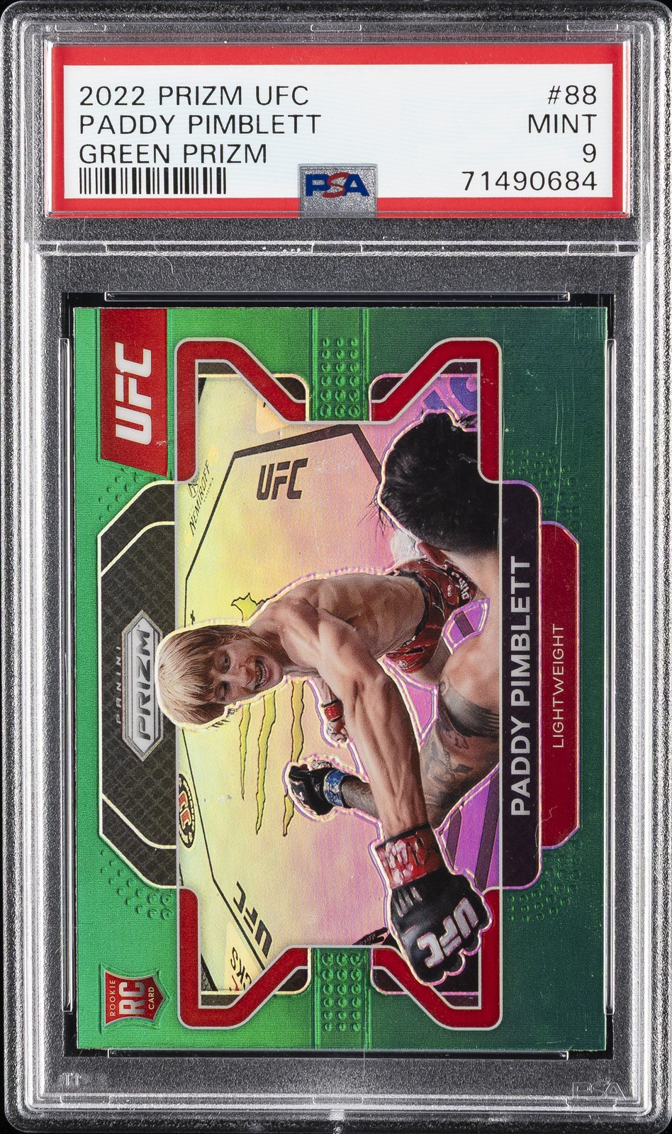 2022 PANINI PRIZM UFC GREEN PRIZM #88 PADDY PIMBLETT PSA 9