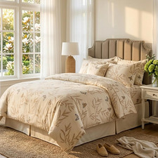 Vintage Floral Duvet Cover Set, King Size, Soft Cotton, Butterfly  Fern Print