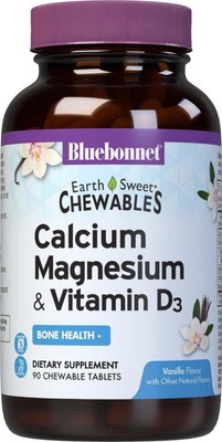 Bluebonnet Nutrition Calcium Magnesium Plus Vitamin D3 Earthsweet, Bone Health