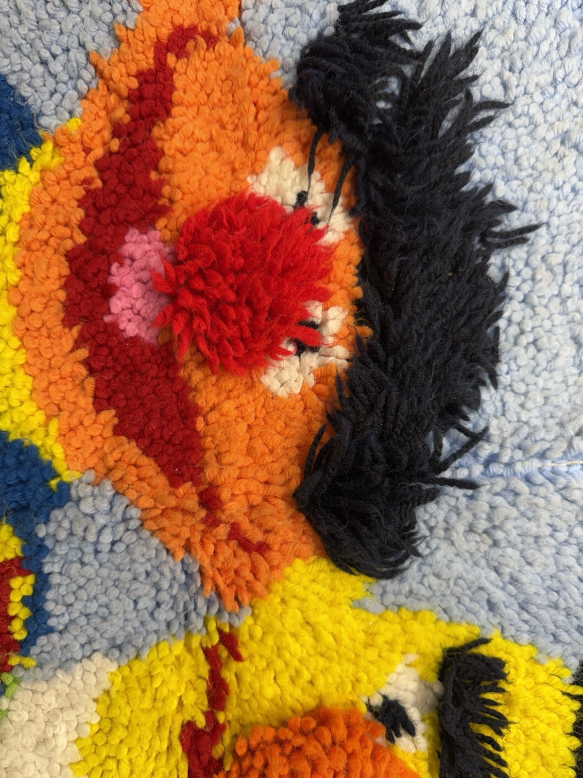 Vintage 1970s Sesame Street Bert And Ernie Latch Hook Rug READ