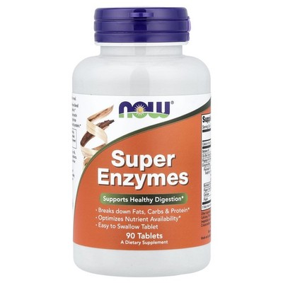 Now Foods Super Enzymes 90 Tablets GMP Quality Assured