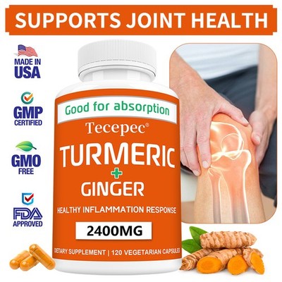 Turmeric 95% Curcumin 2400mg With Ginger Black Pepper Antioxidant 120 Capsules